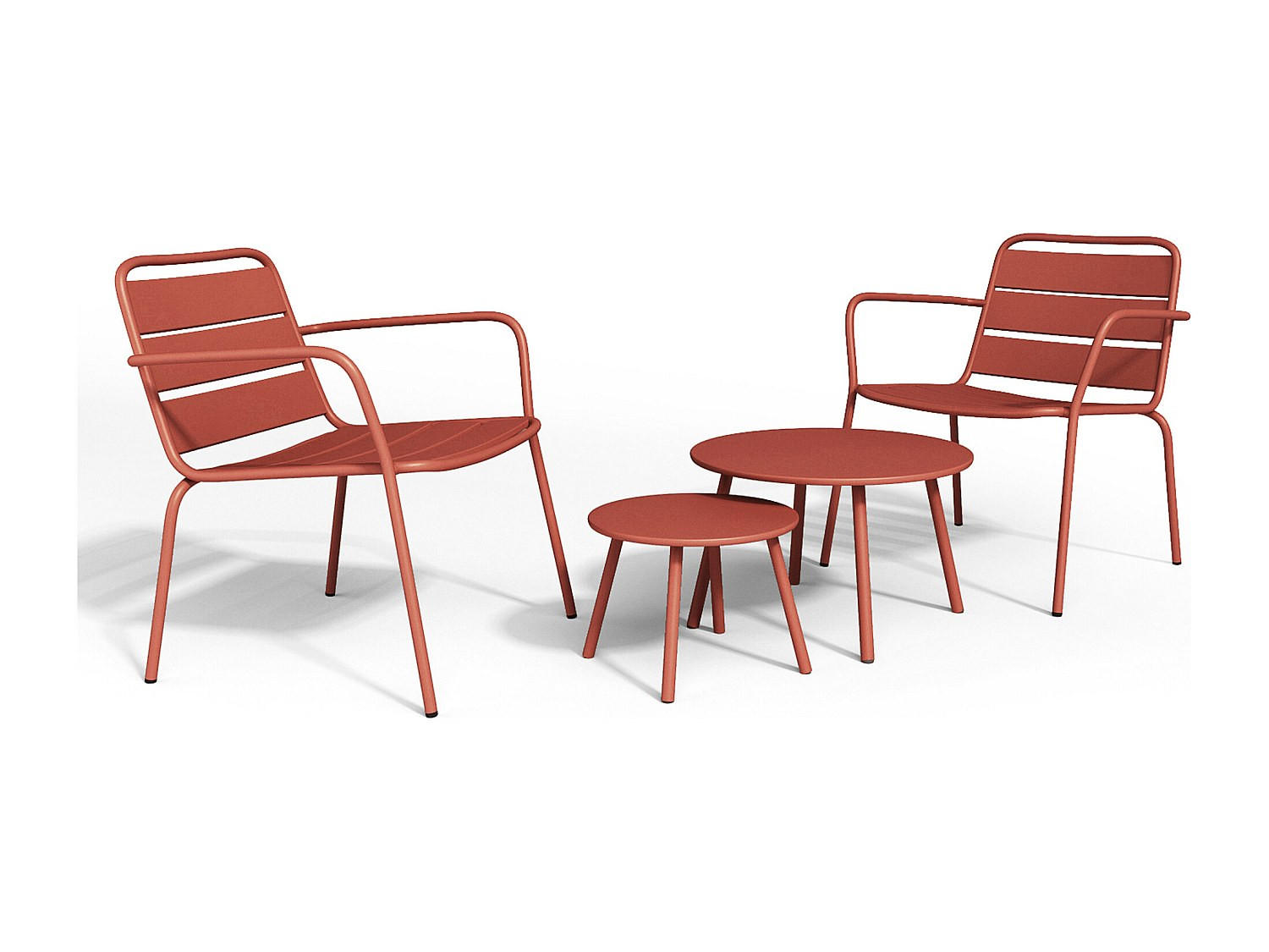 GARTENSITZGRUPPE im Set - 2 -Sitzer - Stahl - terracotta - MIRMANDE - Terracotta, Metall - Vente-Unique