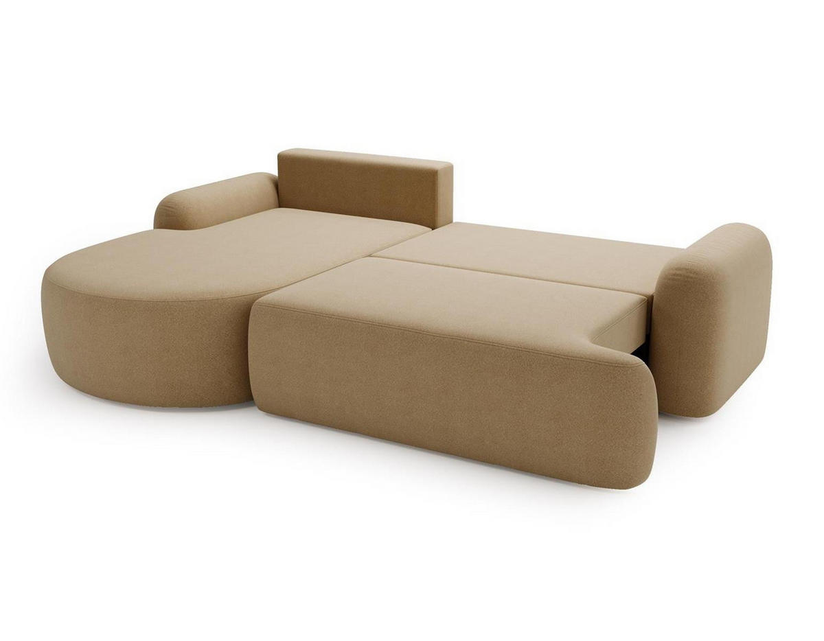 ECKSOFA mit Schlaffunktion L Form OLIO Beige - Beige, Holzwerkstoff (177/261cm) - Compleo24