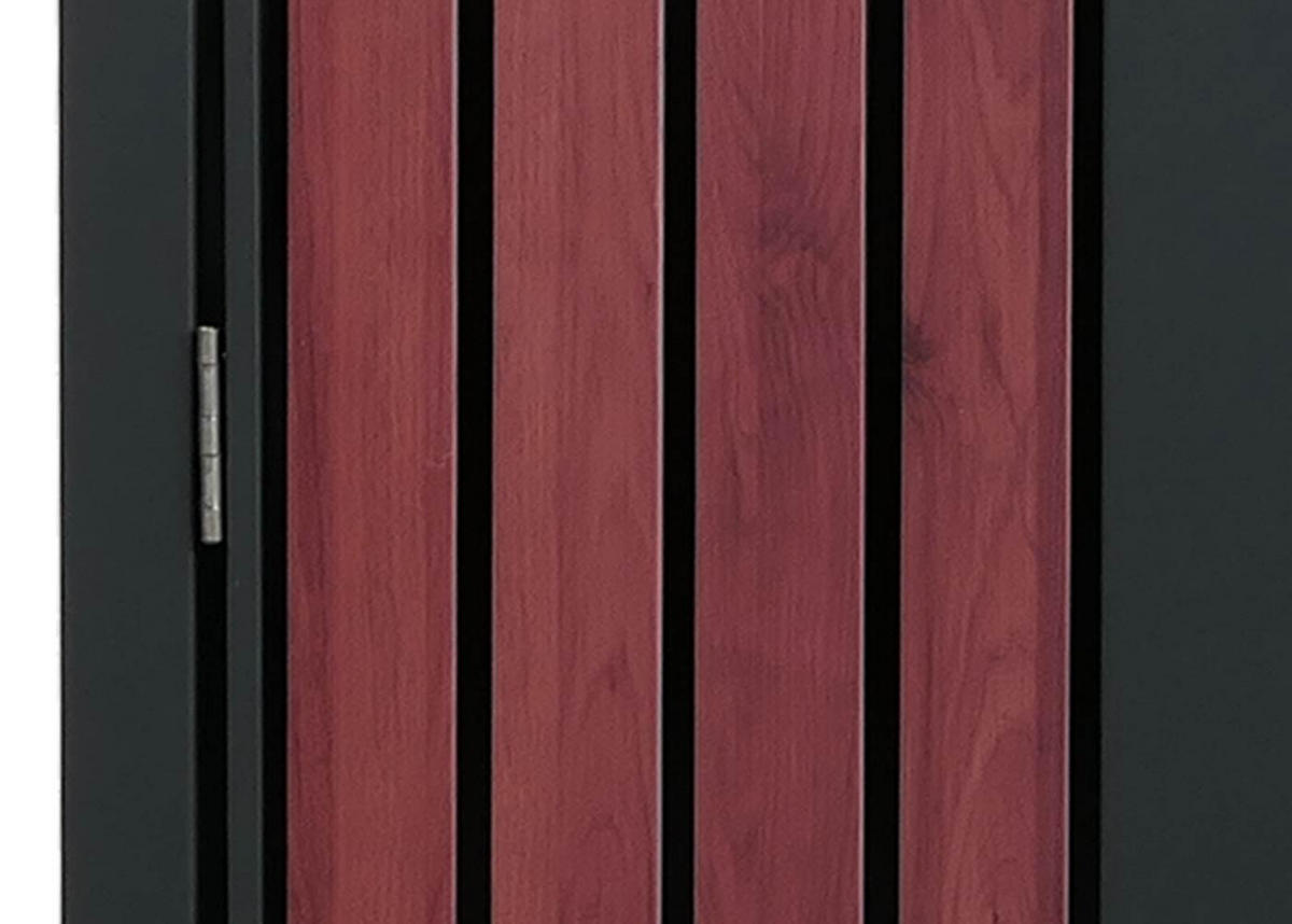 MÜLLTONNENBOX 4er mit Pflanzkasten HxBxT 125x260x84cm Anthrazit Holzoptik dunkel - Anthrazit, Metall (260/125/84cm) - PROREGAL