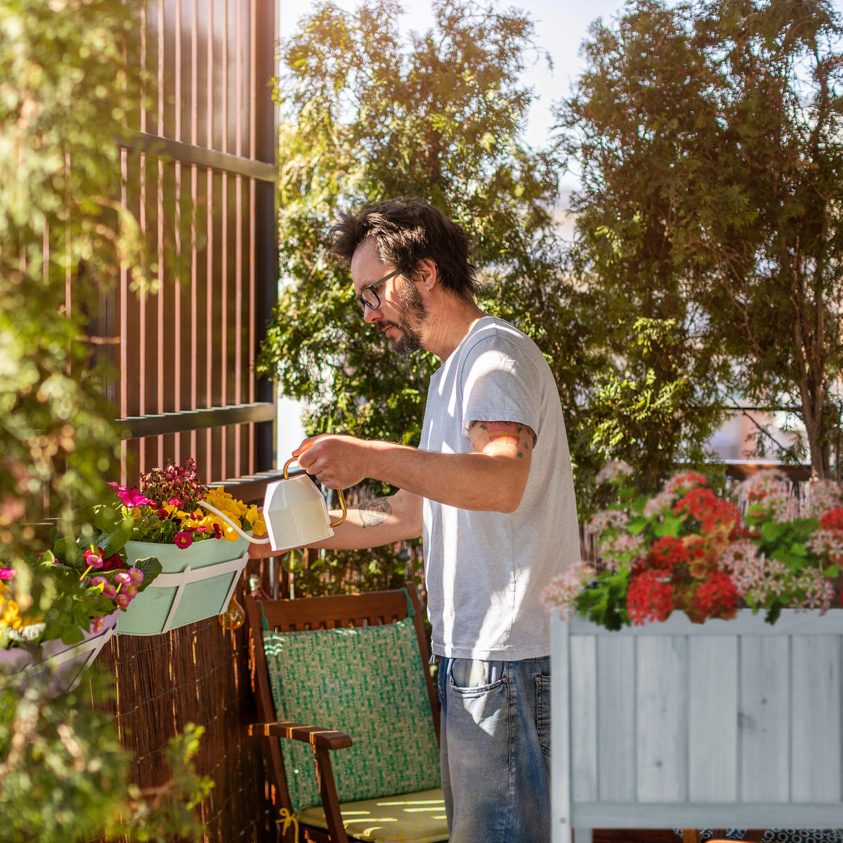 HOCHBEET - Grau, Holz/Kunststoff (74/80.5/38cm) - Relaxdays