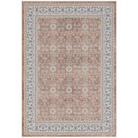 TEPPICH Kurzflor, waschbar, mit floralen Ornamenten, VERNANTE in Terrakotta-Creme, 140 x 200 cm - Rot, Textil (140/200cm) - KADIMA DESIGN