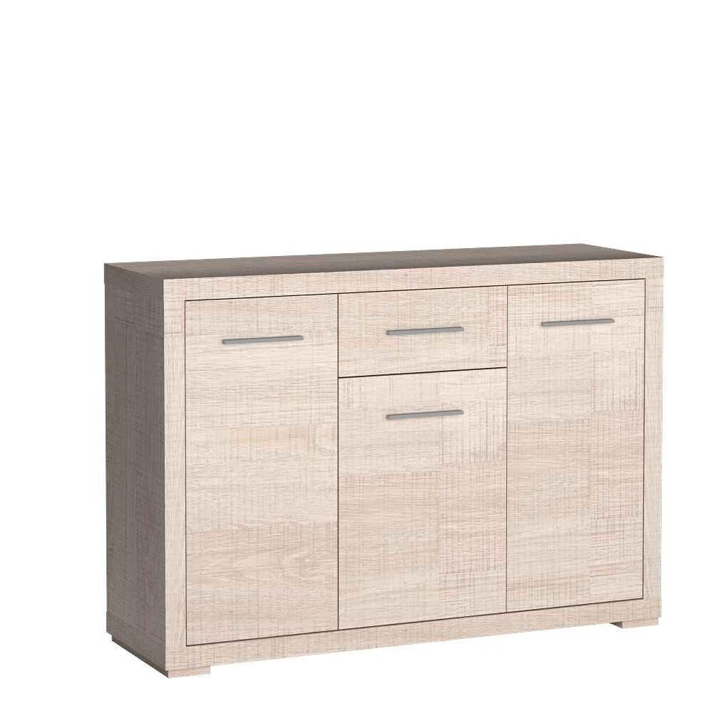 KOMMODE SALERNO 127,5/91/40,5cm mit 2 Schubladen 2 Türen Eichefarben - Eichefarben, Holzwerkstoff (127.5/91/40.5cm) - MASSENO