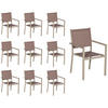 GARTENSTÜHLE Taupe 10er-Set - Braun, Kunststoff (57/89.5/56.5cm) - Happy Garden