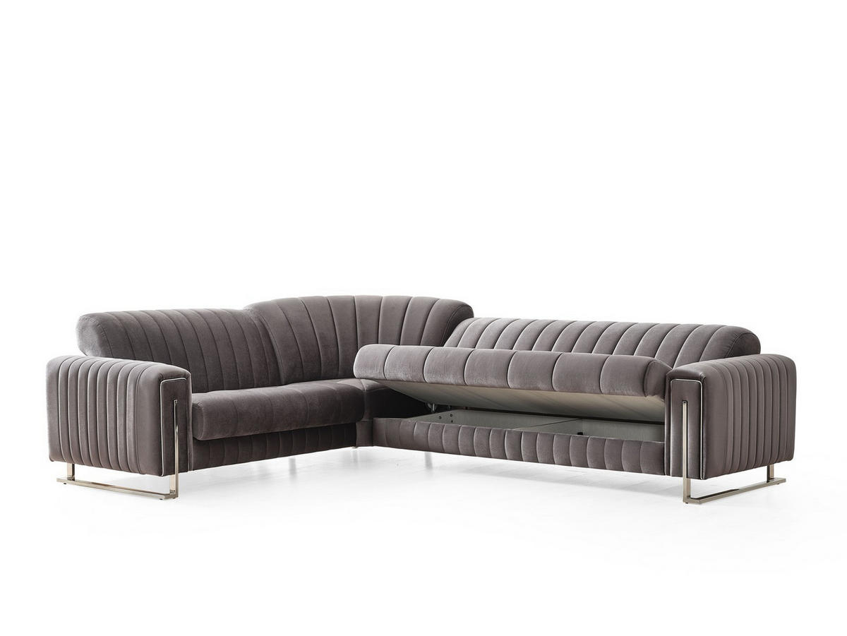ECKSCHLAFSOFA Kochi Grau - Schenkel gleich lang - Grau, Holzwerkstoff/Kunststoff (315/315cm)