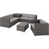 RATTANLOUNGE Pisa,inklusive großer Aufbewahrungsbox,grau - Grau, Kunststoff - tectake