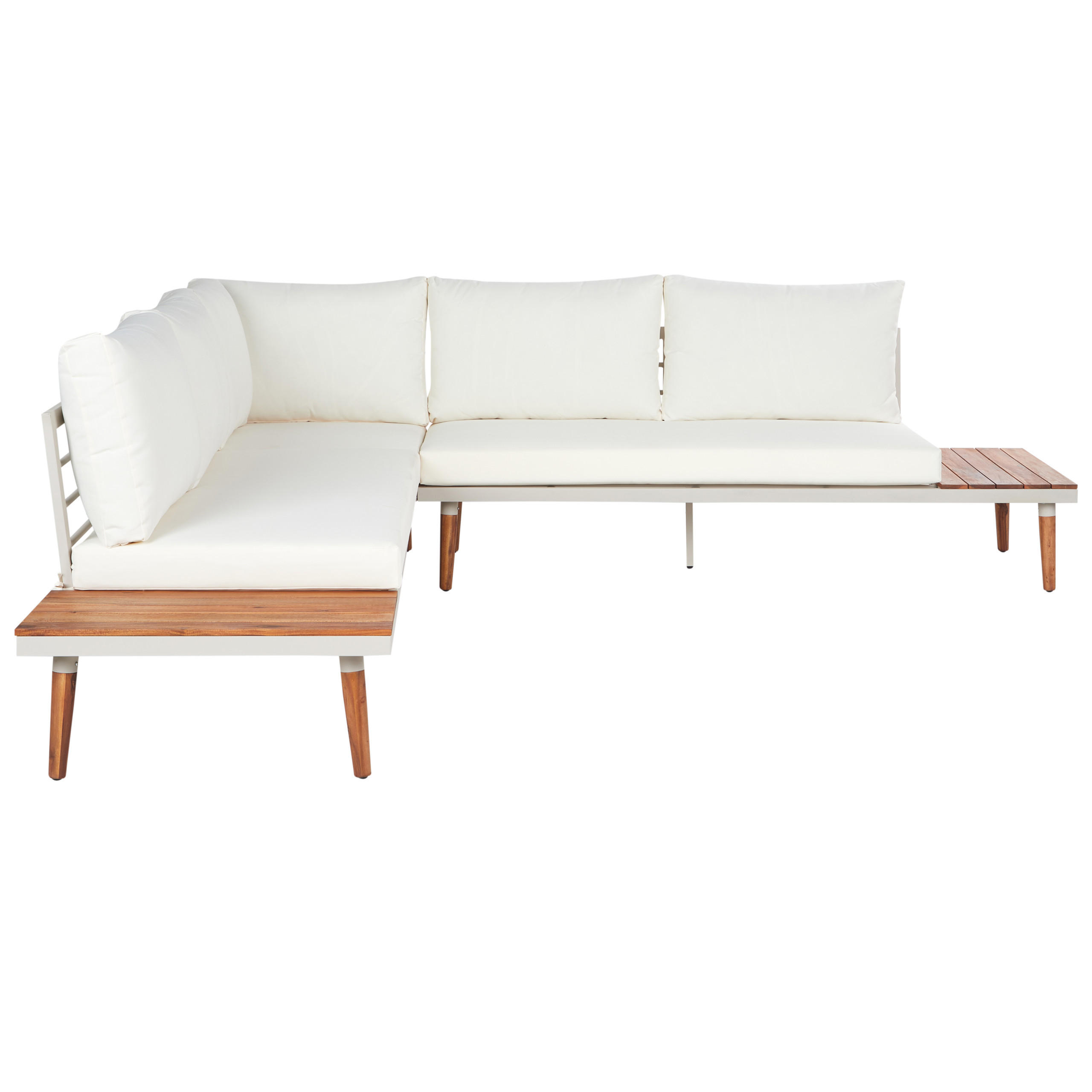 LOUNGE-SET 5-Sitzer Akazienholz cremeweiß Corato - Creme, Holz - Beliani