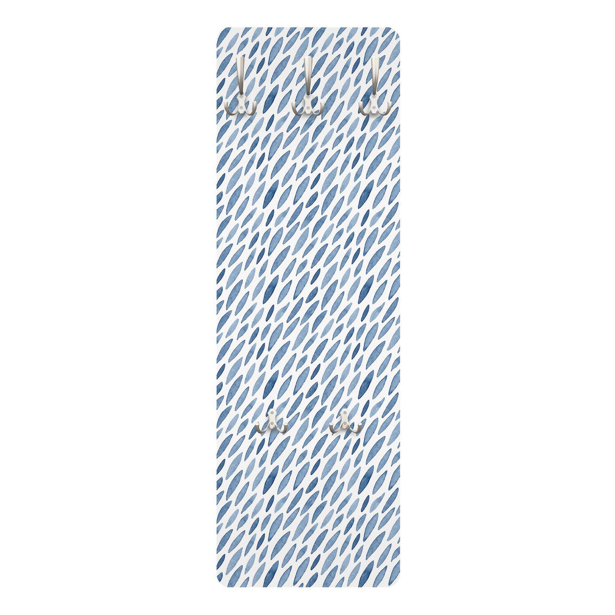 WANDGARDEROBE - Aquarell Regen in Indigo klein und groß 34/105 cm - Blau, Holzwerkstoff (34/105/1.6cm) - Bilderwelten