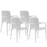 GARTENSTUHL RANTU 4-tlg, Weiß - Weiß, Kunststoff (60/84/55cm) - KONSIMO®