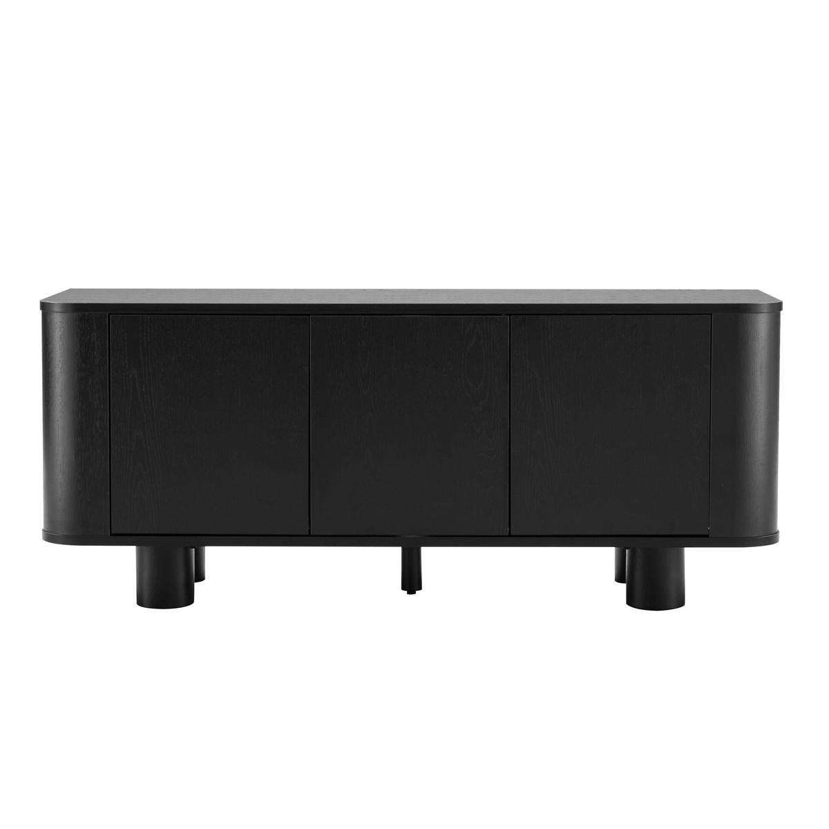 TV-SCHRANK 120 cm, schwarzes Holz - Schwarz, Holz (40/50/120cm) - Oviala