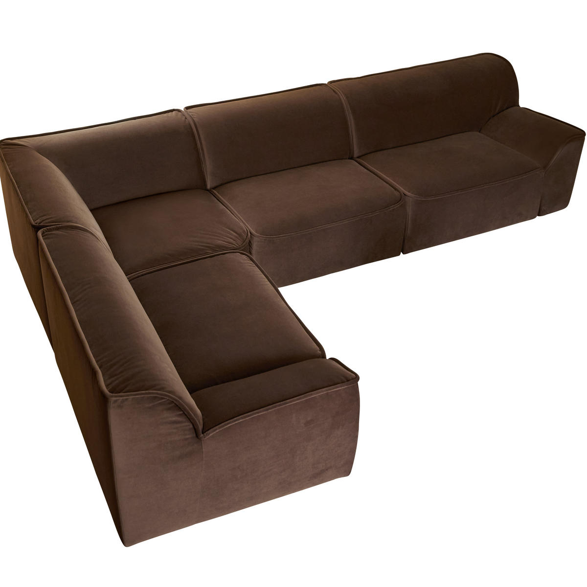 SOFA Quinto Braun aus Stoff - Braun, Textil (315/73/225cm) - Tikamoon