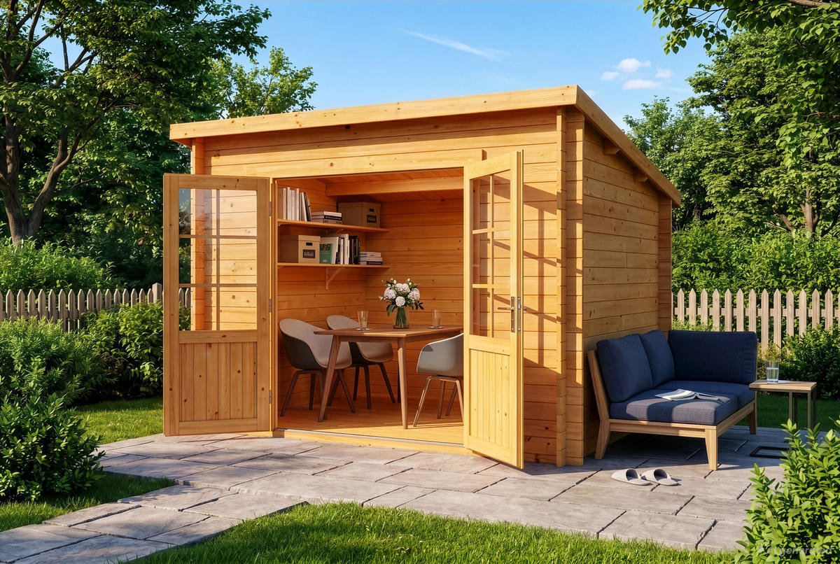 GARTENHAUS Holz Maria - Pinienfarben, Holz (300/228/272cm) - Alpholz