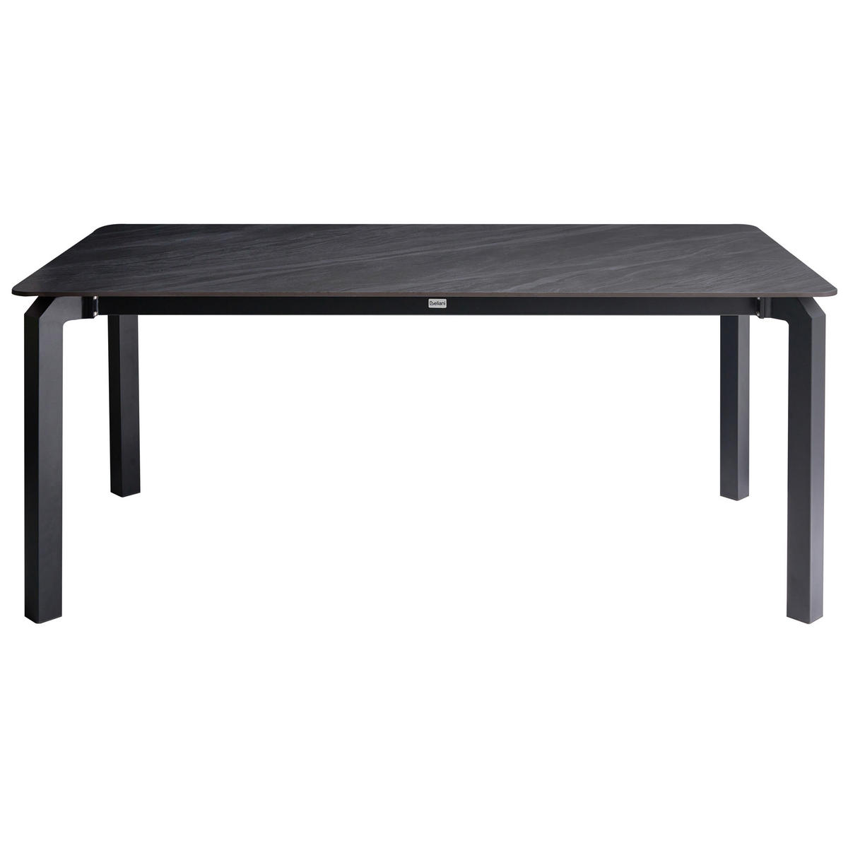 KONFERENZTISCH 90/180 cm Stein Schwarzer Marmor Feletto - Schwarz, Stein (180/90/76cm) - Beliani