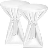 STEHTISCHHUSSE Premium Ø 70cm Weiß (2tlg) - Weiß, Kunststoff/Textil (70/145cm) - Beautissu 