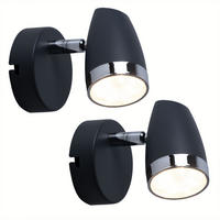 LED WANDLEUCHTE NERO Anthrazit 2er Set - Anthrazit, Metall (8/9/13.5cm)