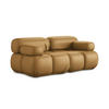 2-SITZER-SOFA Kunstleder Braun - Cognac/Schwarz, Leder/Kunststoff (190/70/96cm) - Makamii