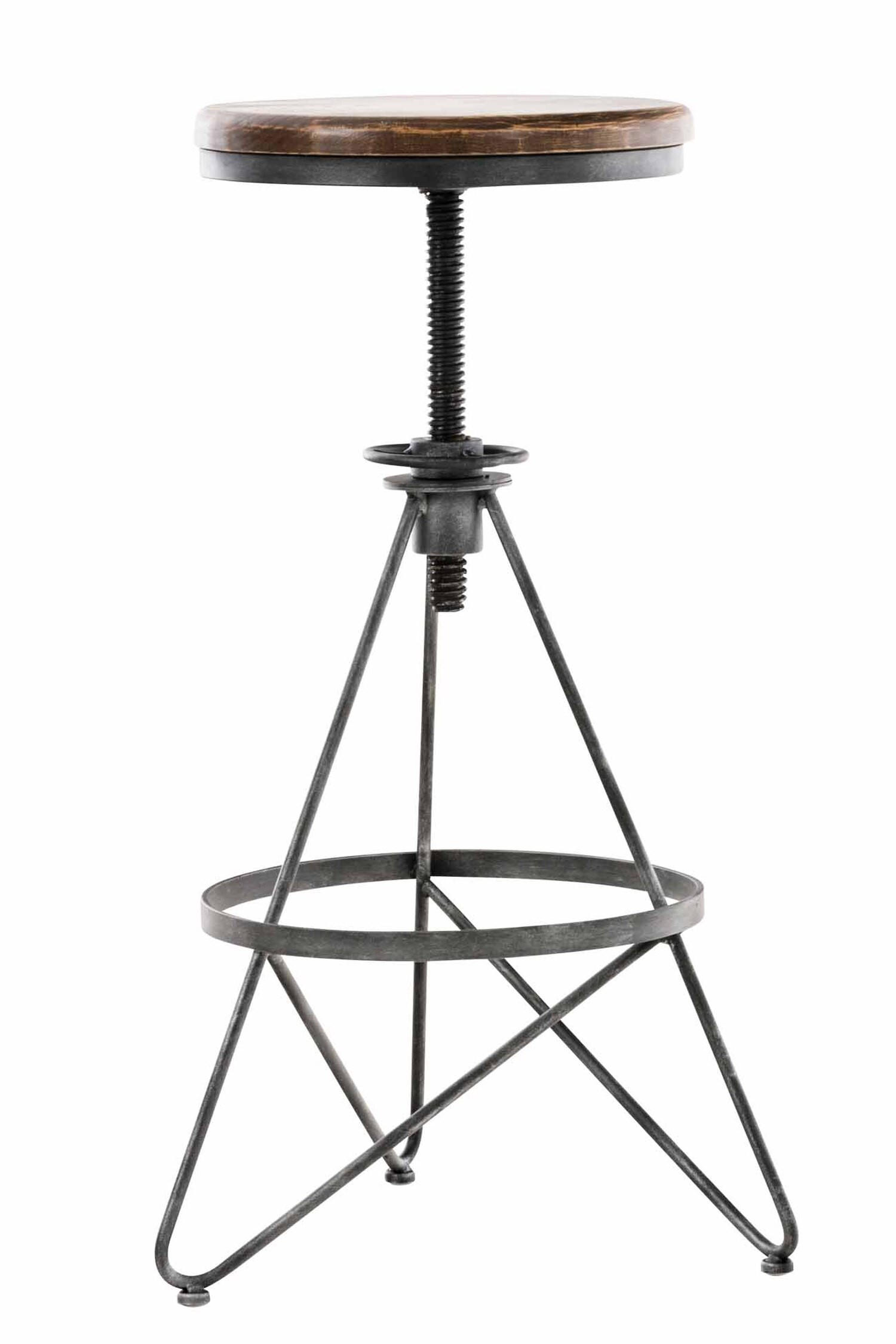 BARHOCKER Kalie, Holzsitz, Gestell Metall Silber - Silberfarben, Holz (43/82/43cm) - TPFLiving