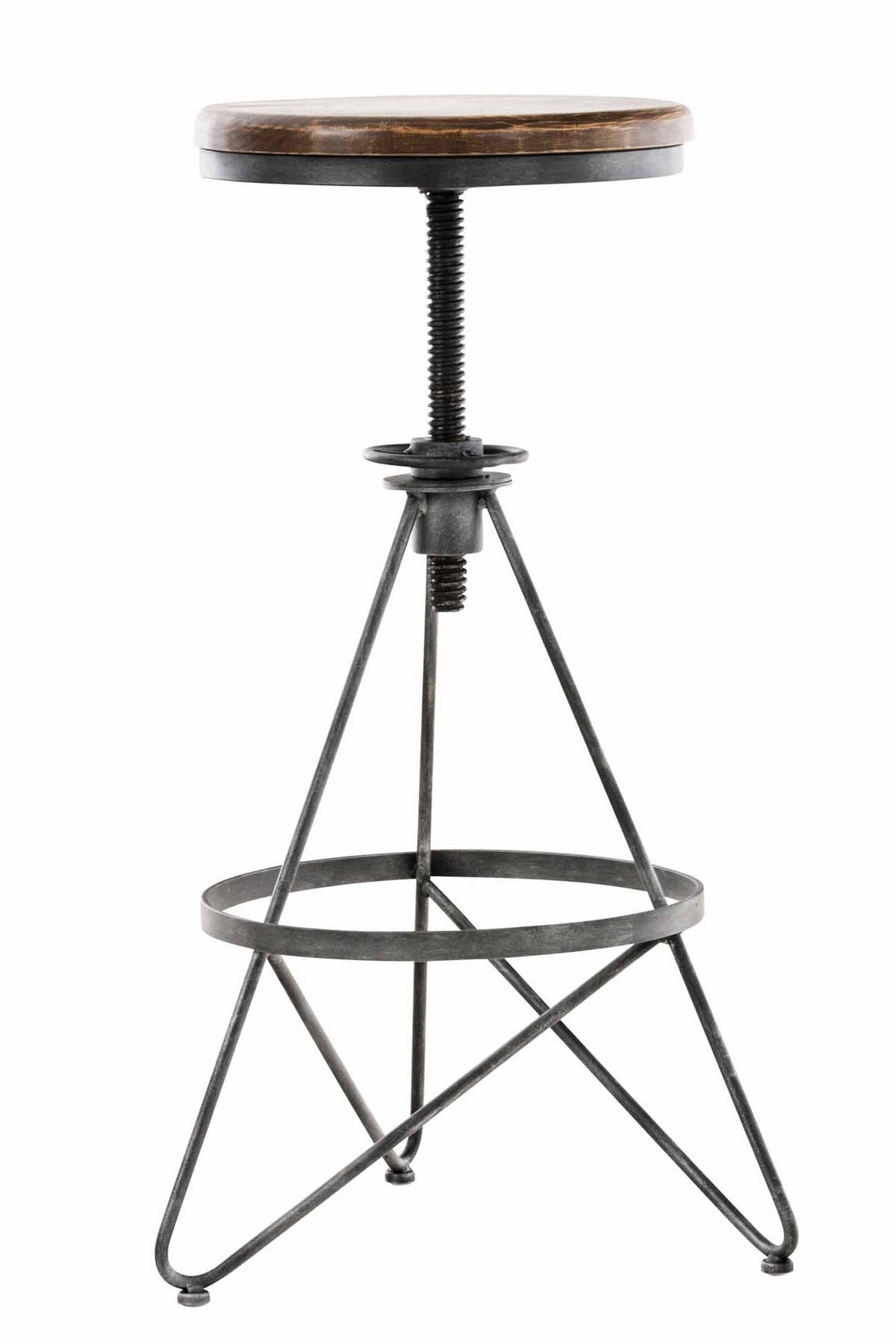 BARHOCKER Kalie, Holzsitz, Gestell Metall Silber - Silberfarben, Holz (43/82/43cm) - TPFLiving
