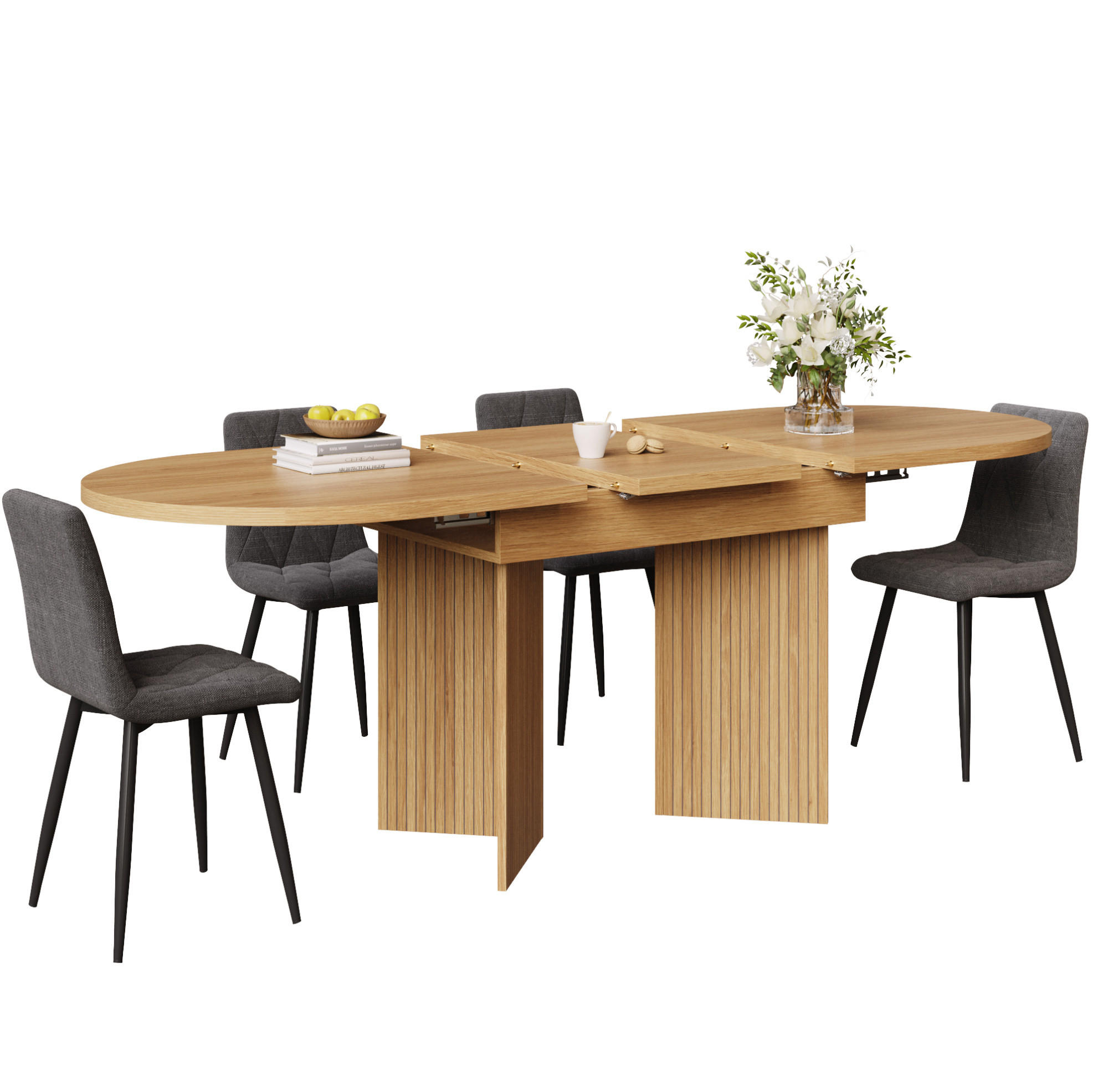 AUSZIEHTISCH 120-160/80/75 cm in Naturholzfarbe – platzsparend & flexibel - Hellbraun, Holzwerkstoff (120/80/75cm) - BEAOK