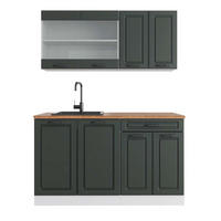 KÜCHENZEILE R-Line Anthrazit Landhaus/Weiß 140 cm, AP Eiche - Anthrazit/Weiß, Holzwerkstoff (140/81.6/60cm) - Vicco