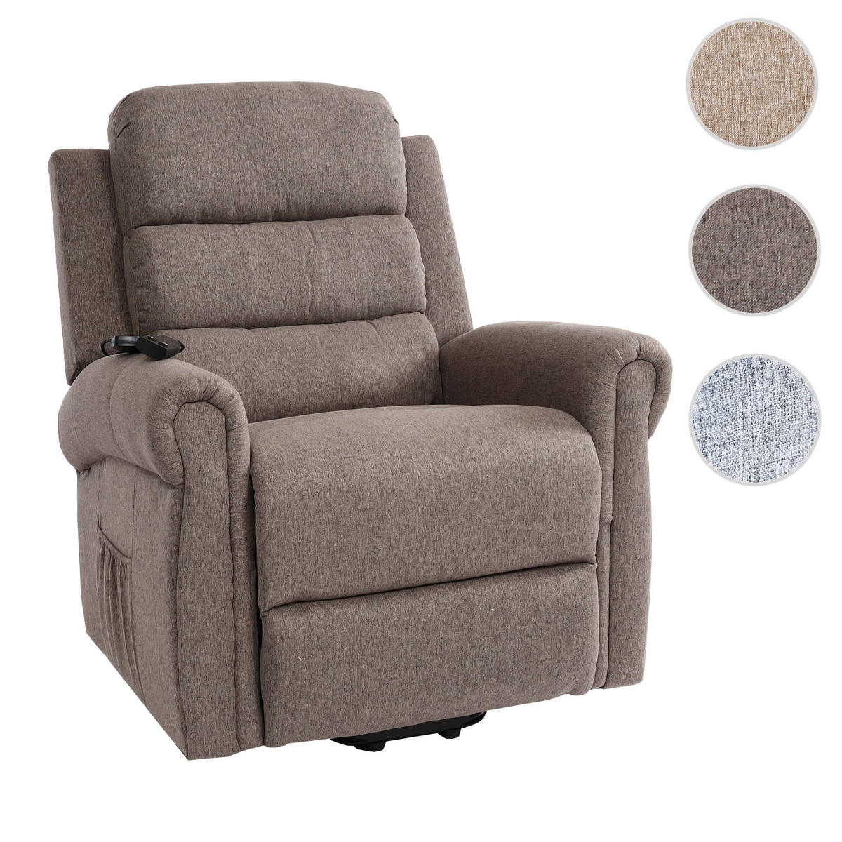 MASSAGESESSEL HxBxT 144x83x83cm Sitzhöhe 50cm Stoff/Textil Beige-Braun Sessel - Beige, Textil (83/144/83cm) - BERLINLODGE