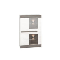 HIGHBOARD Blanco Pinie weiß / grau 92 / 42 / 140cm - Weiß, Holz/Holzwerkstoff (92/140/42cm) - Feldmann-Wohnen