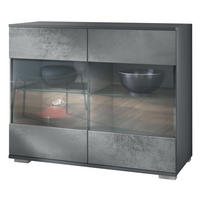 KOMMODE Bari Beton Dunkel Optik - Dunkelgrau, Holzwerkstoff (92.5/75.5/35cm) - Vladon