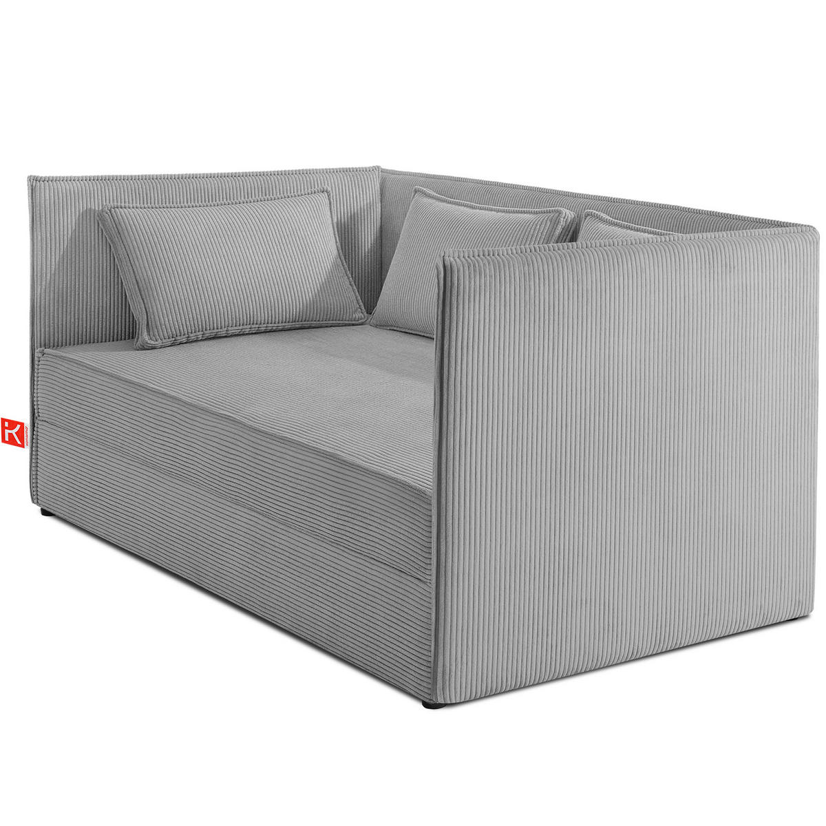 JUGENDBETT ROTI Einzelbett mit Bettkasten, 90x200cm, Bett mit Bonellmatratze, mit Rückenlehne - Hellgrau/Schwarz, Holz/Holzwerkstoff (92/200cm) - KONSIMO®