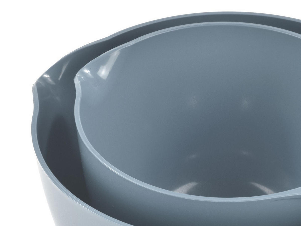 RÜHRSCHÜSSEL-SET Margrethe New grau blau(2tlg) - Blaugrau, Kunststoff (21/15cm) - Rosti