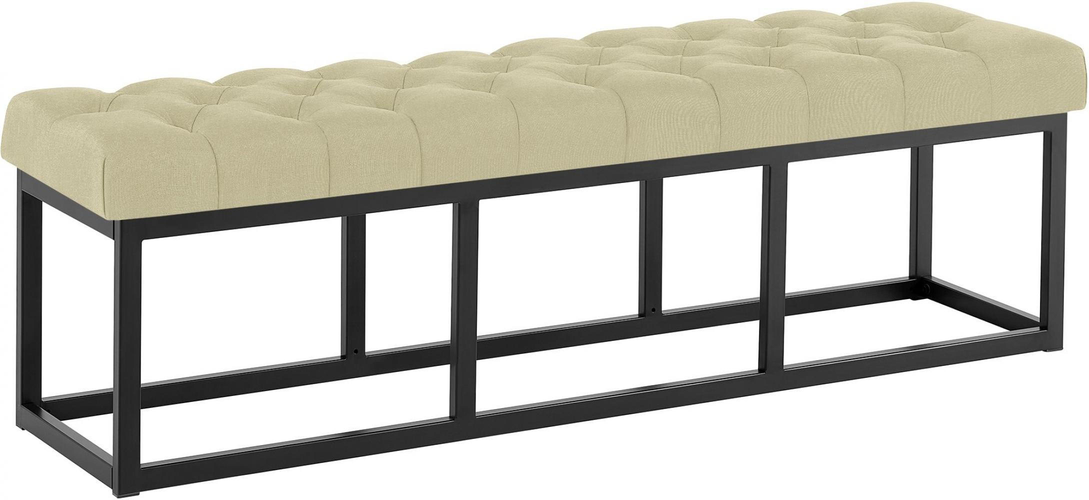 SITZBANK 150/38 cm Stoff Taupe - Taupe/Schwarz, Textil/Metall (150/46/38cm) - CLP