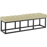 SITZBANK 150/38 cm Stoff Taupe - Taupe/Schwarz, Textil/Metall (150/46/38cm) - CLP