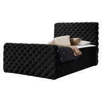 BOXBETT Chesterfield Lux - Schwarz, Holz (200/200cm) - MIRJAN24