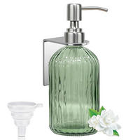 SEIFENSPENDER Wandmontage Grün Glas 400ml - Grün, Glas (8/19/8cm)