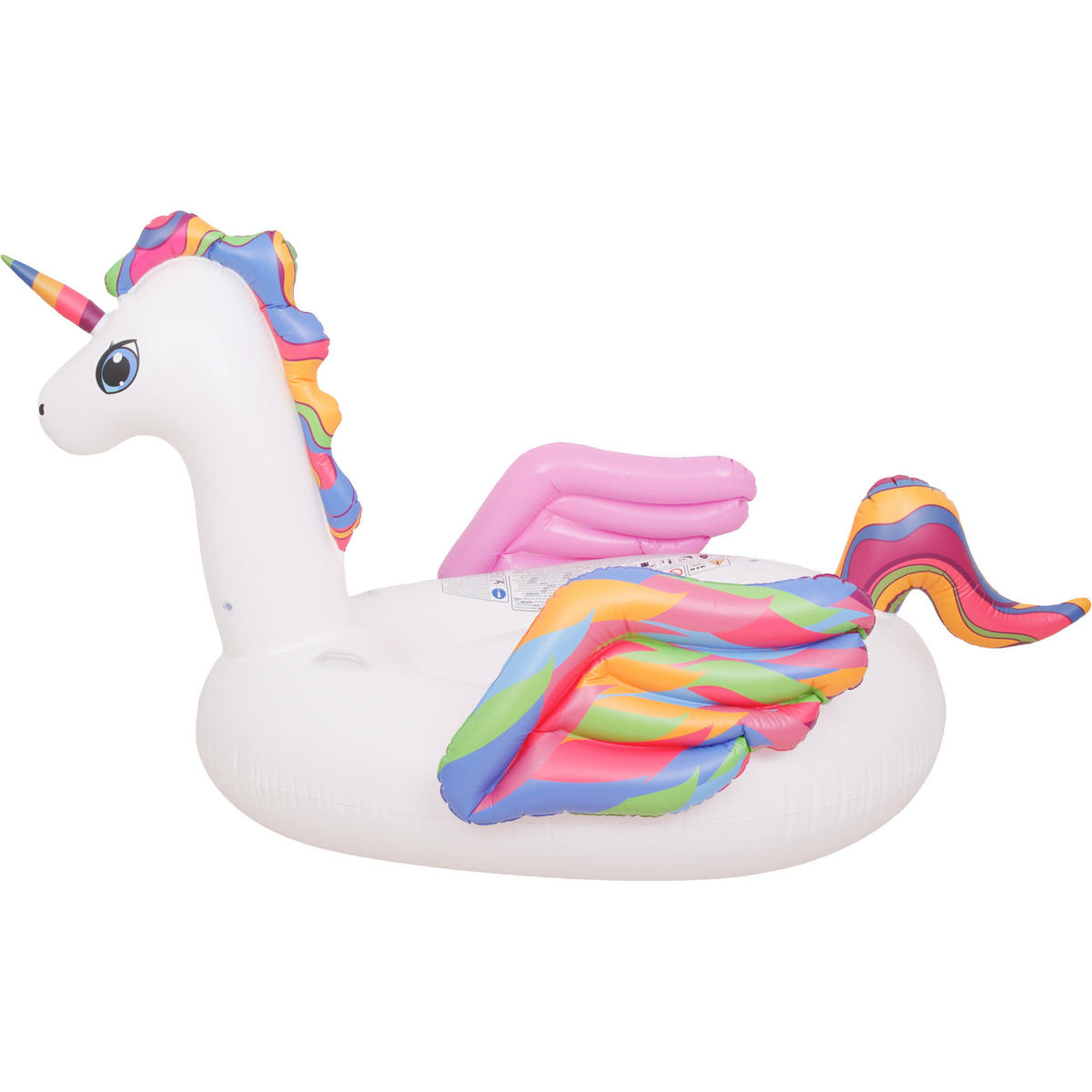 SCHWIMMTIER Einhorn 222 x 132 x 123 cm mit Haltegriffen - Multicolor, Kunststoff (222/132/123cm) - Avenli
