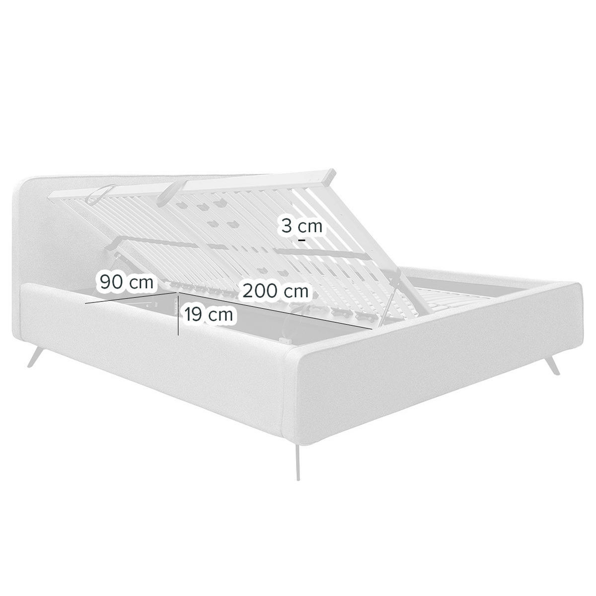 POLSTERBETT - Gelb, Textil (180/200cm) - home24