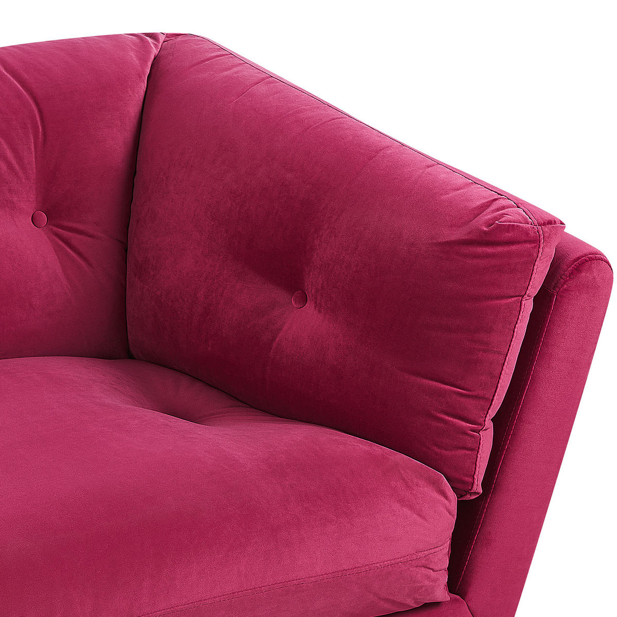 3-SITZER-SOFA Samtstoff Burgunderrot Lenvik - Dunkelrot, Textil (210/75/90cm) - Beliani