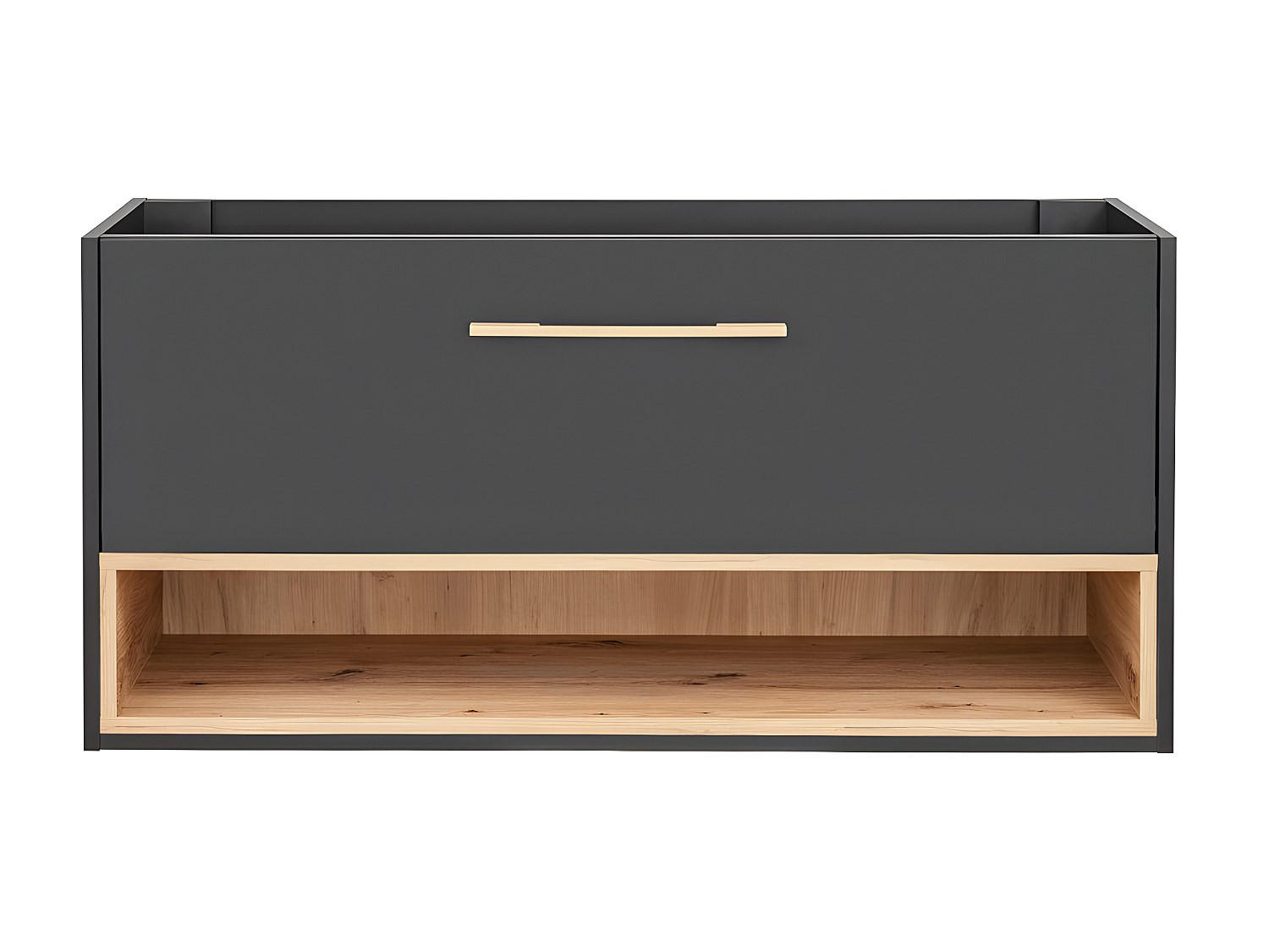 WASCHBECKENUNTERSCHRANK - 120 cm x 46 cm - holz - anthrazitgrau Yangra - Anthrazit, Holz (120/57/46cm) - Vente-Unique
