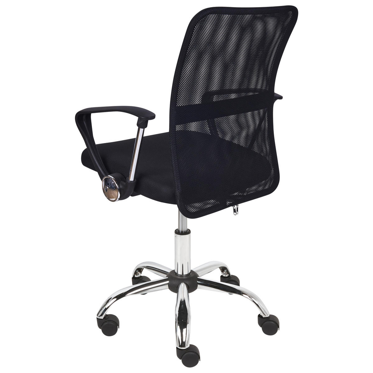 BÜROSTUHL Schwarz Best - Silberfarben/Schwarz, Textil (55/94/55cm) - Beliani