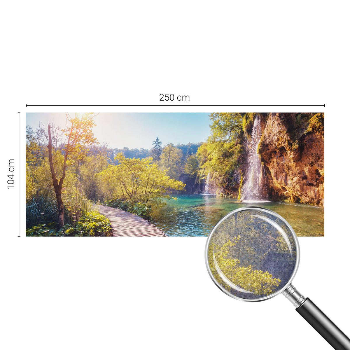FOTOTAPETE 250x104 cm - Naturlandschaft - Grün, Textil (250/104cm) - Wallfluent