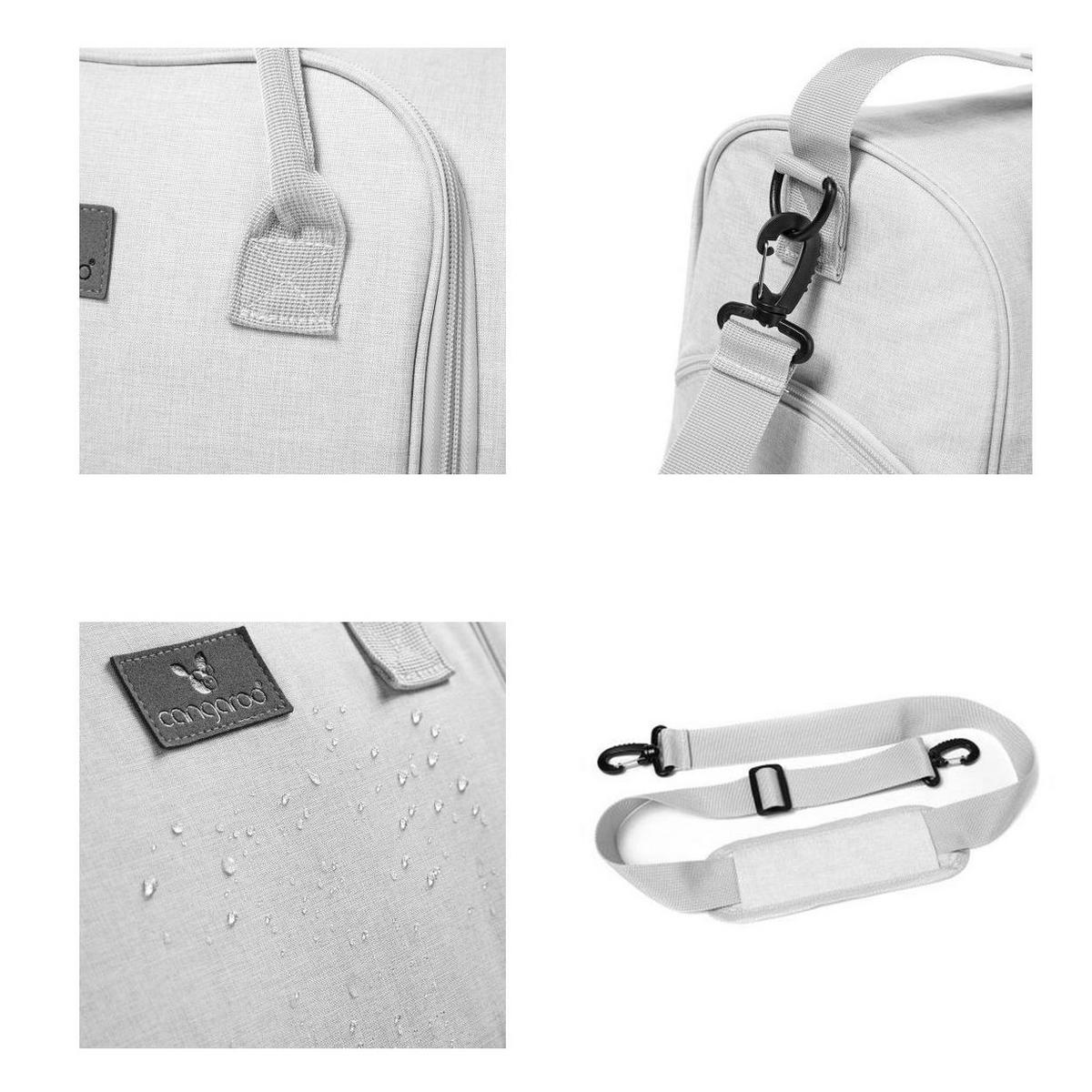 WICKELTASCHE Jossie grau Wickelunterlage, viele Fächer, Tragegriffe, verstellbarer Schultergurt - Grau, Textil (20/28/38cm) - Cangaroo