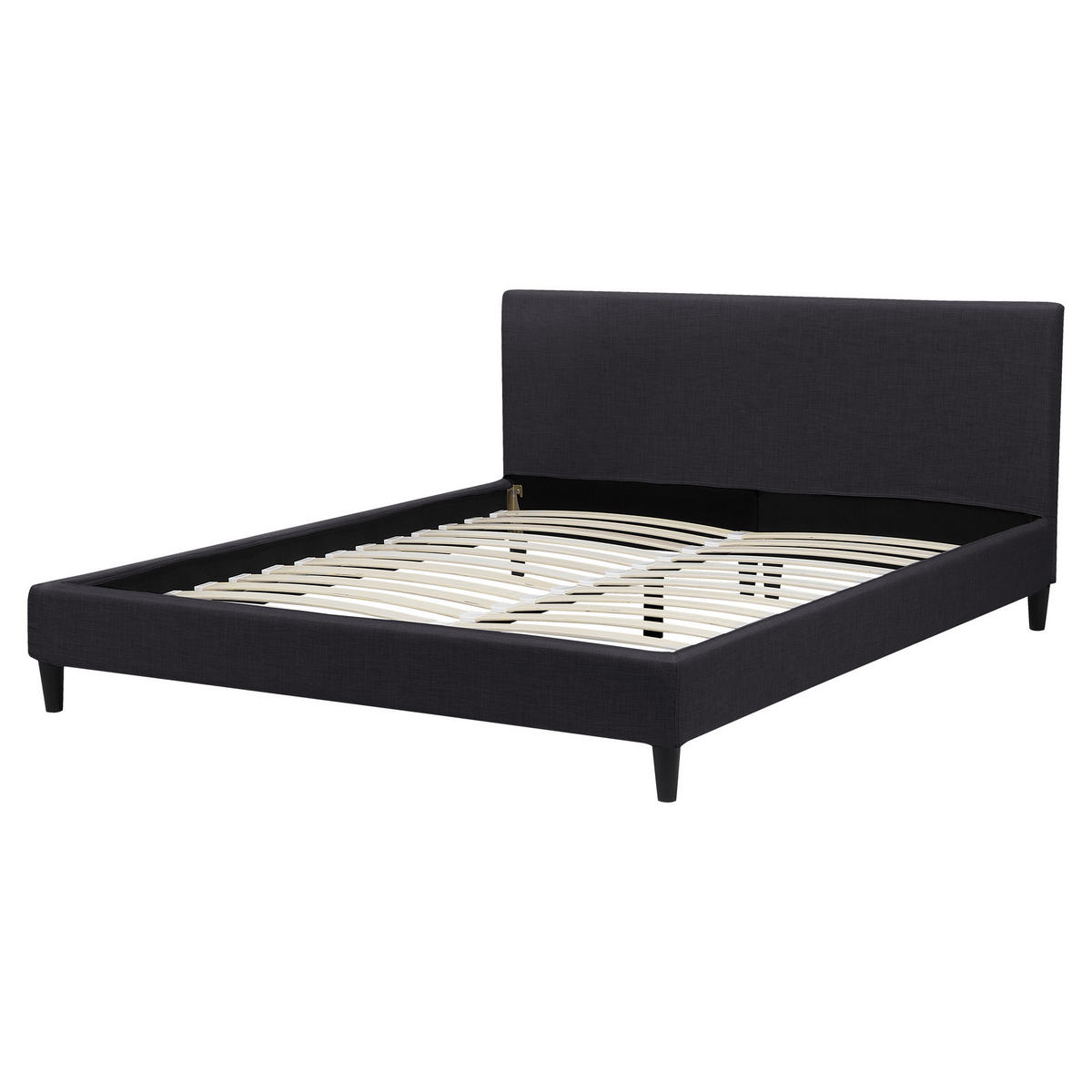 POLSTERBETT 160/200cm Schwarz Fitou - Schwarz, Textil (160/200cm) - Beliani