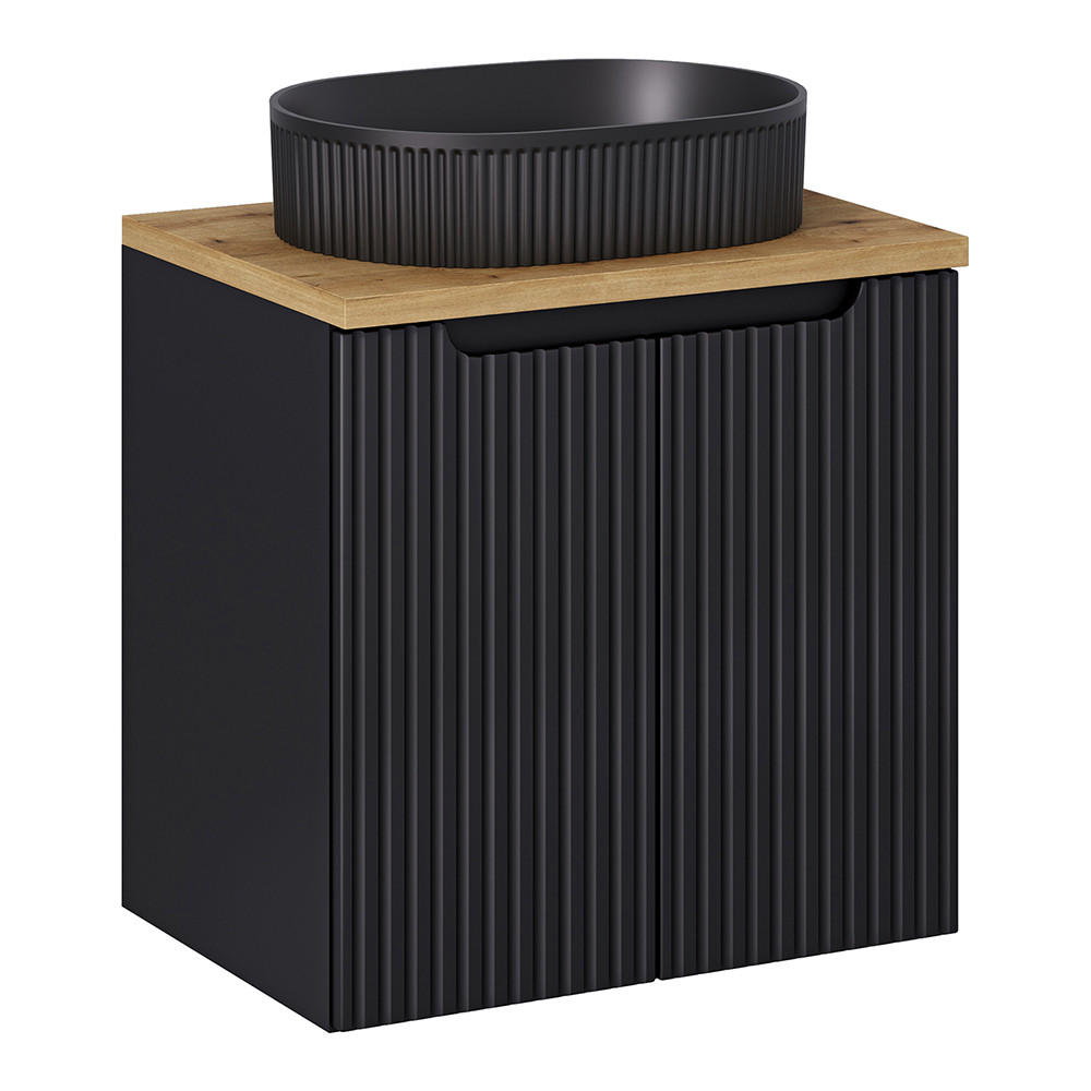 Lomado Waschtisch Schwarz 60x71x40 cm