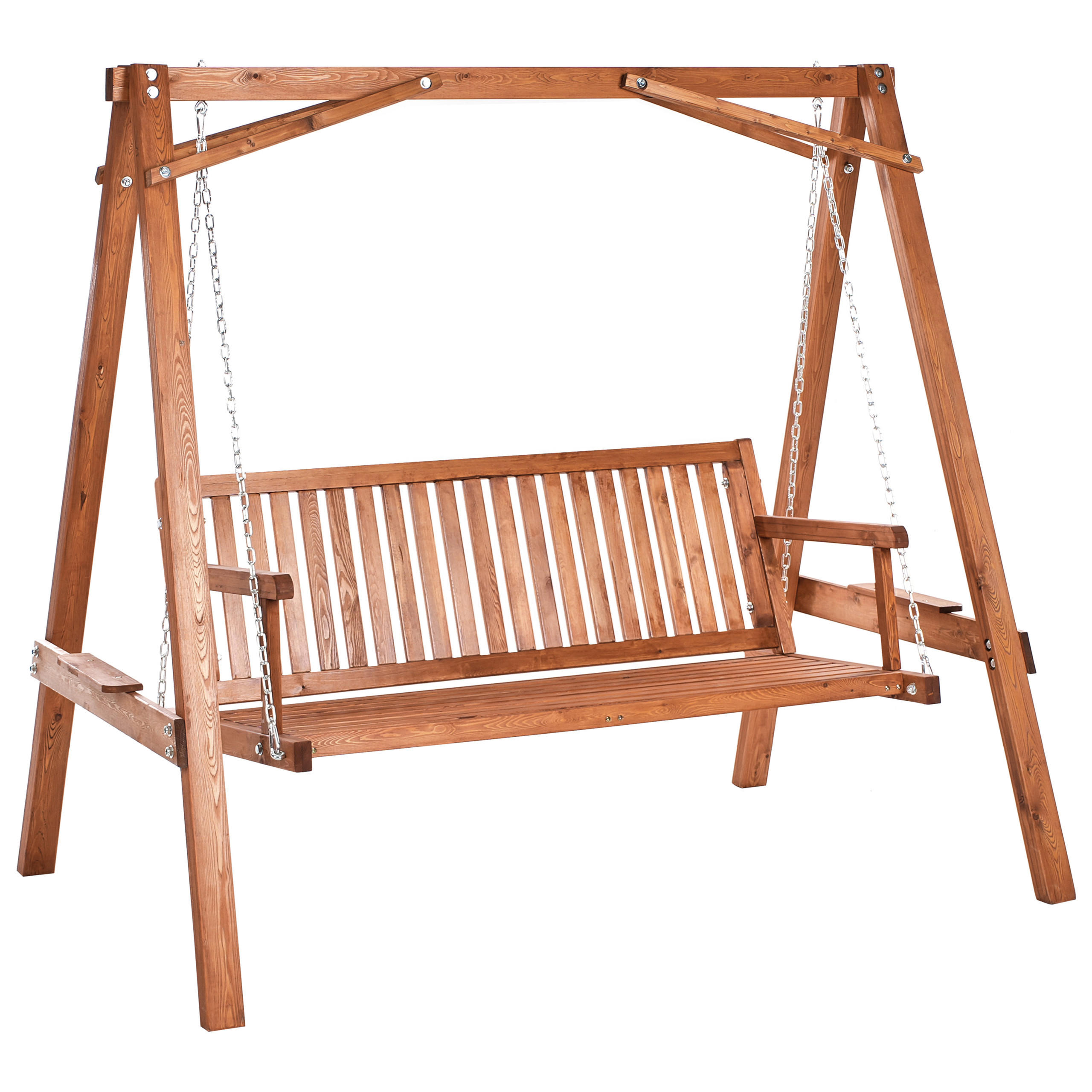 Beliani Hollywoodschaukel Braun 203x186x132 cm
