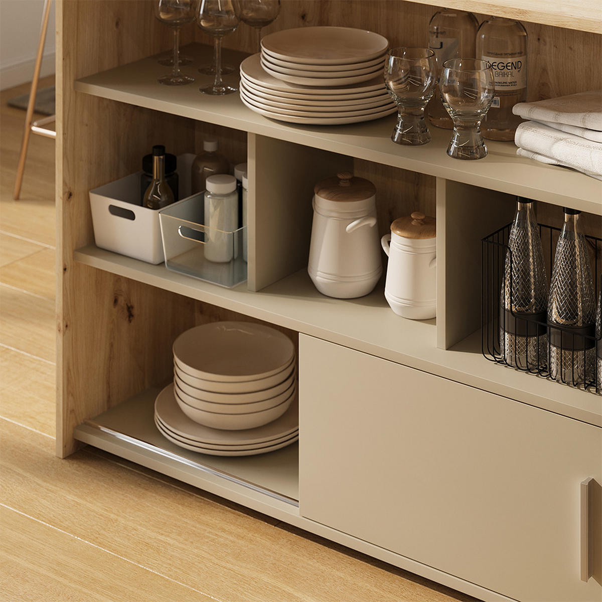 BARTISCH Aventi, Artisan-Eiche/Cashmere, 105 x 70 cm - Kaschmir/Eiche Artisan, Holzwerkstoff (70/105/85.5cm) - Vicco