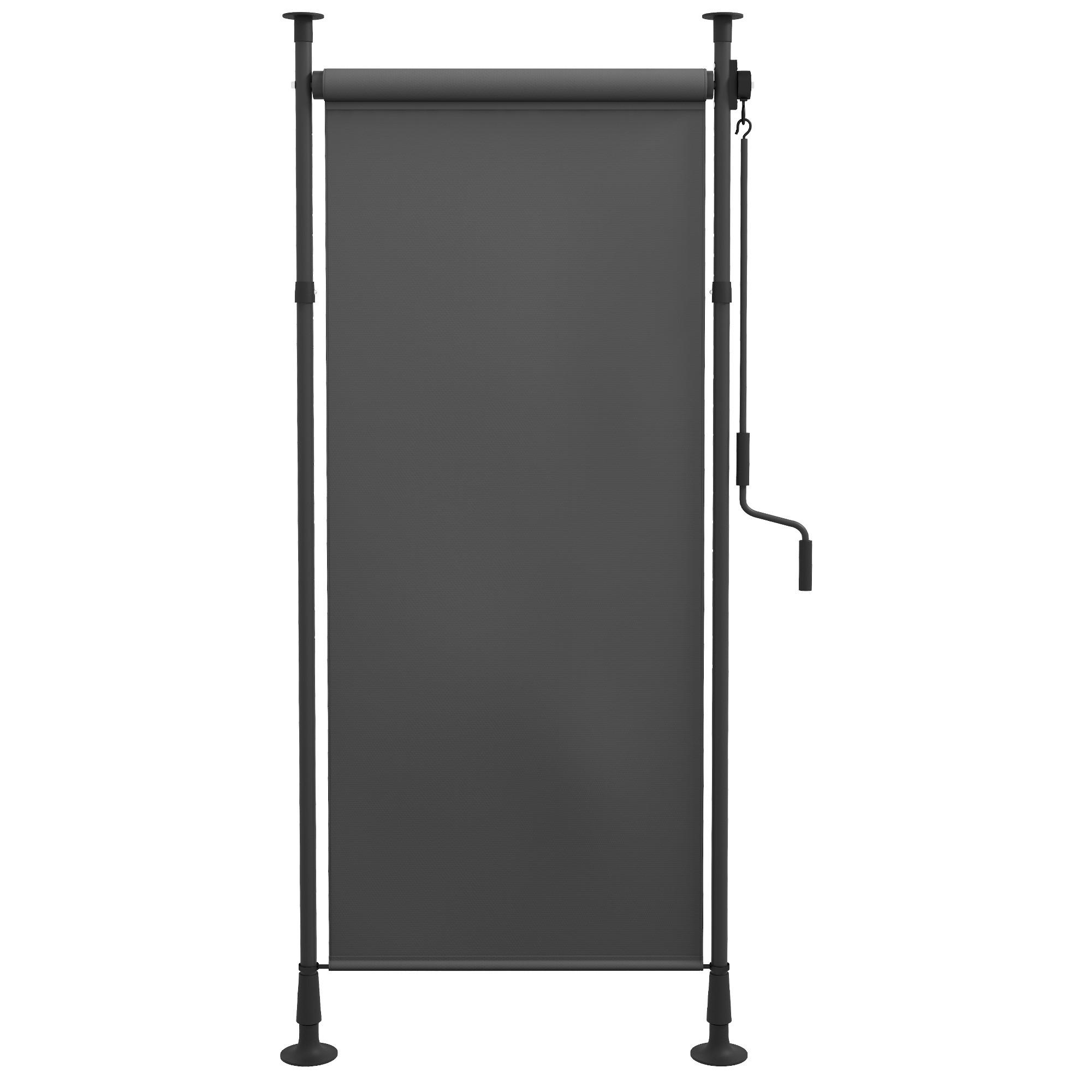 SENKRECHTMARKISE, Polyester, Dunkelgrau - Dunkelgrau, Kunststoff/Metall (2.8/310/120cm) - Outsunny