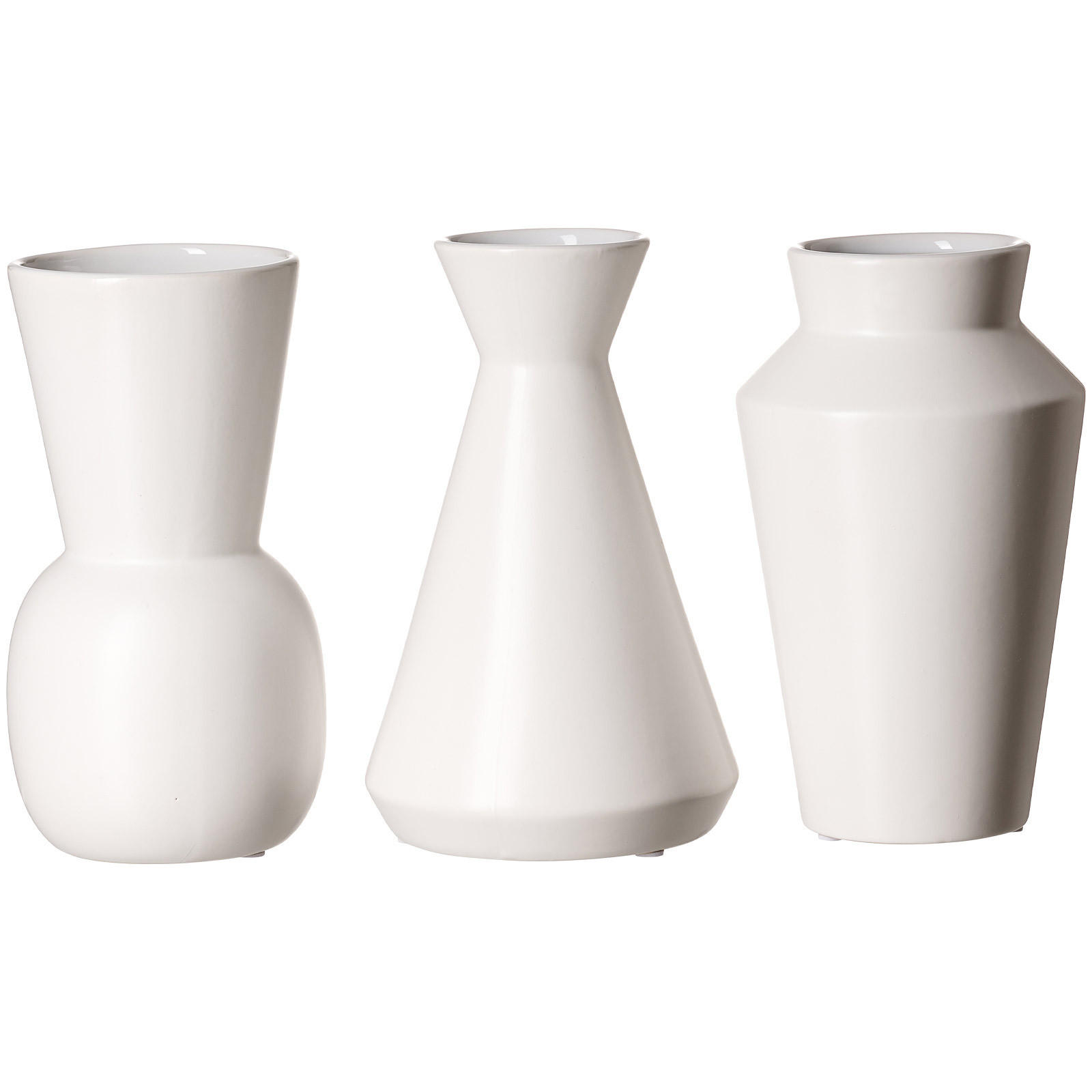 VASEN-SET Kalmar weiß 20 cm 3er Set - Weiß, Keramik (20cm) - Ritzenhoff Breker