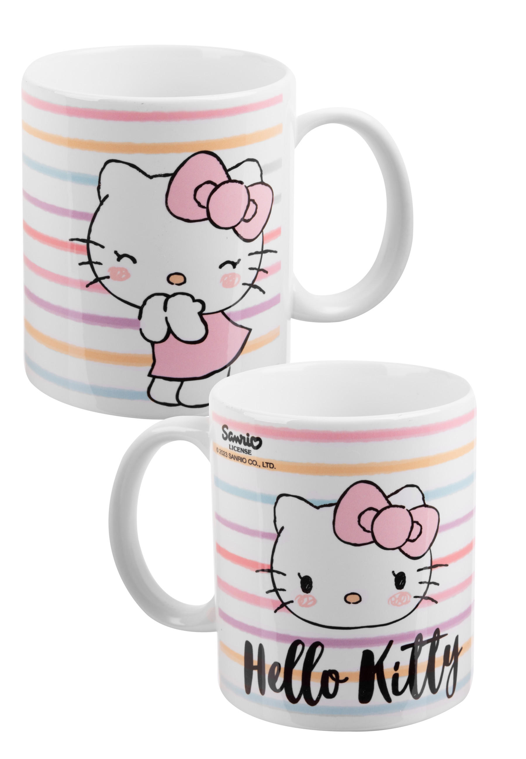 KAFFEEBECHER Hello Kitty Stripes Mehrfarbig 320 ml - Multicolor, Keramik (0.32L) - Hello Kitty