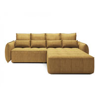 ECKSOFA mit Schlaffunktion und Bettkasten - Gelb, Textil (196/265cm) - Eltap