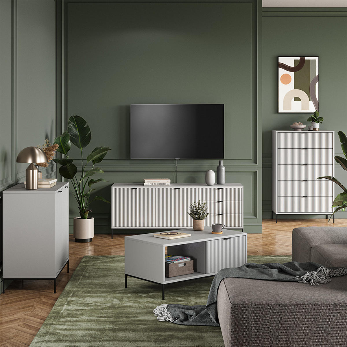 GARDEROBENAUFSATZ Eliza Grau 60 x 85 cm - Grau, Holzwerkstoff (60/85/12.1cm) - Vicco