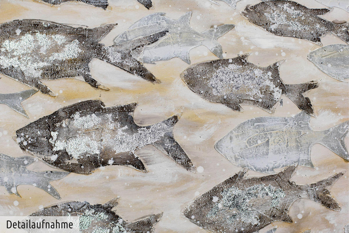 ACRYLBILD HANDGEMALT 120/60 cm - Beige/Grau, Holz/Textil (120/60cm) - KUNSTLOFT