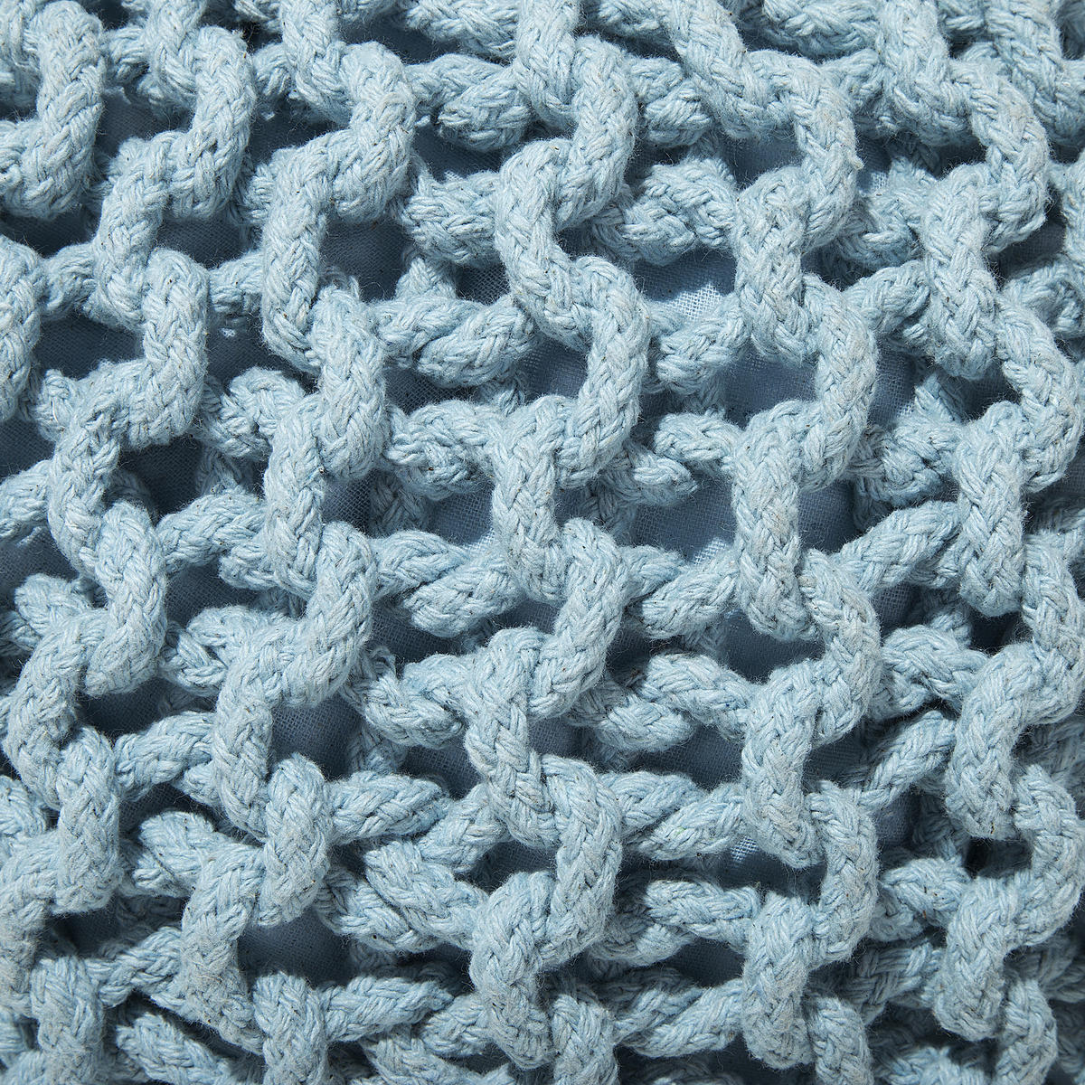 POUF Conrad 50/50/35 cm - Blau, Naturmaterialen/Textil (50/35/50cm) - Beliani
